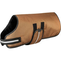 Produktbild von Knuffelwuff Hundemantel aus wasserabweisendem Funktionstextil mit Reflektoren Braun Schwarz 65cm