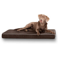 Produktbild von Knuffelwuff Hundematte Maui aus Velours in Braun mit 9cm Schaumstoff Größe L 78 x 65 cm