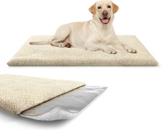 Knuffelwuff Hundematte Thermodecke aus Plüsch beige Größe L – Bild 1 von 5