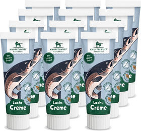Produktbild von Knuffelwuff Hundesnack Lachs Paste Getreidefrei und Ohne Zucker für alle Altersstufen 12 Stück