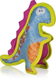 Knuffelwuff Hundespielzeug Dinosaurier T-Rex aus Gummi und Gewebe mit Quietscher und TPR-Material in Bunt – Bild 1 von 5