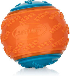 Knuffelwuff Hundespielzeug Quietschball aus TPR in Orange oder Bunt 9cm – Bild 1 von 3