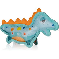 Produktbild von Knuffelwuff Hundespielzeug Stegosaurus Dinosaurier aus Gummi und Gewebe mit Quietscher für Wasser und Land in Blau