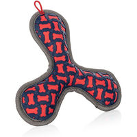 Produktbild von Knuffelwuff Hundespielzeug Tri Flyer Red Frisbee aus Gummi und Gewebe für alle Hundegrößen in Rot
