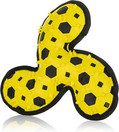 Knuffelwuff Hundespielzeug Tri Flyer Yellow Frisbee aus Gummi und Gewebe für alle Hundegrößen Gelb – Bild 1 von 4
