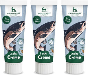 Produktbild von Knuffelwuff Hundetuben Snack Lachs getreidefrei und ohne Zucker 3 Stück