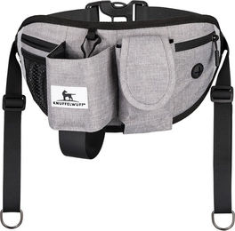 Produktbild von Knuffelwuff Joggingleine Bunbury Grau aus Polyester mit Bungee-Leine und praktischen Fächern