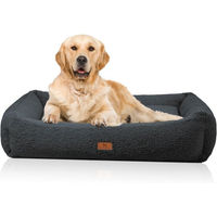 Produktbild von Knuffelwuff Matteo Orthopädisches Hundebett XXL 120cm x 100cm Schwarz mit Memory-Foam und Teddyfell-Bezug