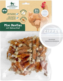 Produktbild von Knuffelwuff Mini Denties Zahnpflege-Snack für Hunde mit Hühnerfilet, getreidefrei, 500g - 500 g