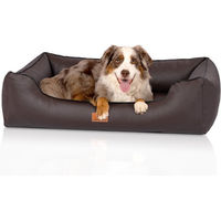 Produktbild von Knuffelwuff Montana Orthopädisches Hundebett aus Kunstleder Braun Größe S 70 x 50cm