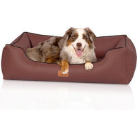 Produktbild von Knuffelwuff Montana orthopädisches Hundebett aus Kunstleder Größe S 70 x 50cm Braun