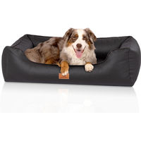 Produktbild von Knuffelwuff Montana orthopädisches Hundebett aus Kunstleder Schwarz Größe S 70 x 50cm