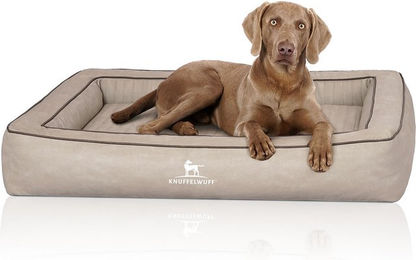 Knuffelwuff Montego Orthopädisches Hundebett aus Kunstleder Grau XL – Bild 1 von 5