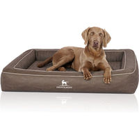 Produktbild von Knuffelwuff Montego Orthopädisches Hundebett aus Kunstleder XL Braungrau