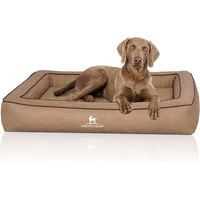 Produktbild von Knuffelwuff Montego Orthopädisches Hundebett aus Kunstleder XXL Camel