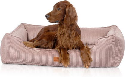 Knuffelwuff Nunavut orthopädisches Hundebett aus Cord in Rosa XXL – Bild 1 von 5