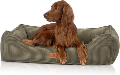 Knuffelwuff Nunavut orthopädisches Hundebett aus Cord XXL Khaki – Bild 1 von 5