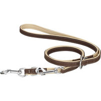 Produktbild von Knuffelwuff Orlando Hundeleine aus Nubuk-Echtleder verstellbar Braun/Beige 200 cm