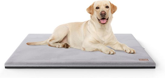 Knuffelwuff Orthopädische Hundematte Berrith aus Plüsch in Grau Größe L – Bild 1 von 4