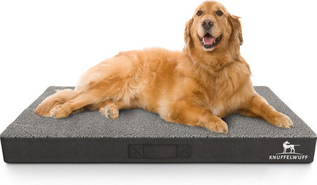 Knuffelwuff orthopädische Hundematte Ellenie aus Velours in Grau Größe L – Bild 1 von 9