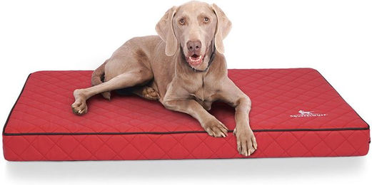 Knuffelwuff Orthopädische Hundematte Juna aus laser-gestepptem Kunstleder Rot XXL – Bild 1 von 5