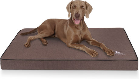 Knuffelwuff Orthopädische Hundematte Nantucket aus Velours XXL 115 x 80cm Braun – Bild 1 von 5