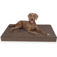 Produktbild von Knuffelwuff orthopädische Hundematte Palomino aus Kunstleder Braun Größe L OEKO-TEX Standard zertifiziert