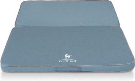Knuffelwuff Orthopädische Reisematte Tacoma Hundematte aus Velours Blau Größe L – Bild 1 von 6