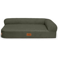 Produktbild von Knuffelwuff orthopädisches Eck Hundebett Cortland aus Cord XL 100 x 70cm Khaki