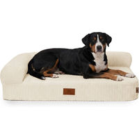 Produktbild von Knuffelwuff Orthopädisches Eck Hundebett Cortland aus Cordstoff Beige M-L 85 x 63cm mit Lehne Links