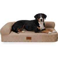 Produktbild von Knuffelwuff orthopädisches Eck Hundebett Cortland aus Cordstoff Braun M-L 85 x 63cm mit Lehne Links
