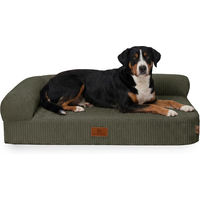 Produktbild von Knuffelwuff orthopädisches Eck Hundebett Cortland aus Cordstoff M-L 85 x 63cm Khaki