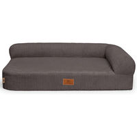 Produktbild von Knuffelwuff Orthopädisches Eck Hundebett Cortland aus Cordstoff XL 100 x 70cm Braungrau