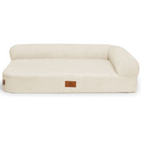 Produktbild von Knuffelwuff Orthopädisches Eck Hundebett Cortland aus Cordstoff XXL 120 x 80cm Beige mit Lehne Rechts