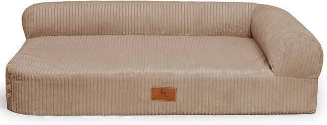 Produktbild von Knuffelwuff orthopädisches Eck Hundebett Cortland aus Cordstoff XXL 120 x 80cm Braun