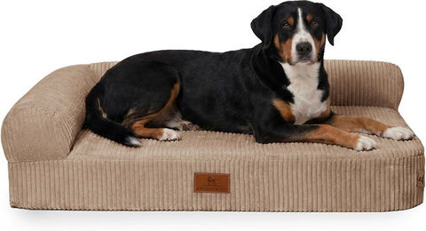 Produktbild von Knuffelwuff orthopädisches Eck Hundebett Cortland aus Cordstoff XXL 120 x 80cm Braun