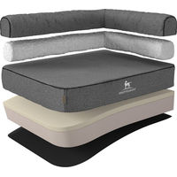 Produktbild von Knuffelwuff Orthopädisches Eck Hundebett Marlie aus Velours Grau S 70 x 50cm