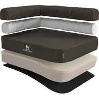 Produktbild von Knuffelwuff Orthopädisches Eck Hundebett Marlie aus Velours XL 100 x 70cm Schwarz