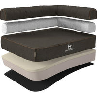 Produktbild von Knuffelwuff Orthopädisches Eck Hundebett Marlie Velours Schwarz Größe S 70 x 50cm