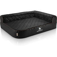 Produktbild von Knuffelwuff Orthopädisches Eck Hundebett Winslow aus Kunstleder Schwarz XXL 140 x 100cm mit abnehmbarem Bezug