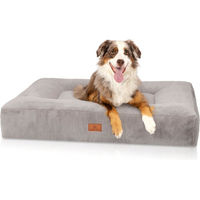 Produktbild von Knuffelwuff orthopädisches Hundebett aus Plüsch in Grau für alle Altersstufen