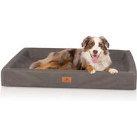 Produktbild von Knuffelwuff orthopädisches Hundebett Austin aus Kunstleder XXL Braungrau für Riesenrassen