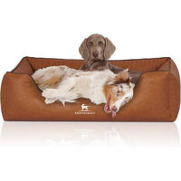 Produktbild von Knuffelwuff Orthopädisches Hundebett Chesapeake aus Kunstleder XL Braun - 1 Stk.