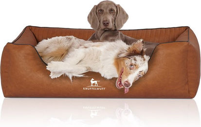 Produktbild von Knuffelwuff Orthopädisches Hundebett Chesapeake aus marmoriertem Kunstleder in Braun