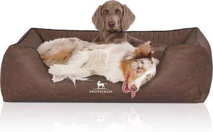 Knuffelwuff Orthopädisches Hundebett Columbia aus Kunstleder Braun XL – Bild 1 von 5