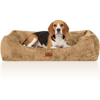 Produktbild von Knuffelwuff orthopädisches Hundebett Cremona mit Memory Foam in Braun