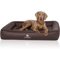 Produktbild von Knuffelwuff Orthopädisches Hundebett Hampstead aus Kunstleder Braun Größe S