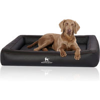 Produktbild von Knuffelwuff Orthopädisches Hundebett Hampstead aus Kunstleder Schwarz 120 x 100cm