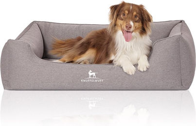 Knuffelwuff Orthopädisches Hundebett Leano aus Velours Grau XL – Bild 1 von 5