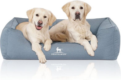 Knuffelwuff Orthopädisches Hundebett Leon aus Velours Blau XXL - 1 Stk. – Bild 1 von 5